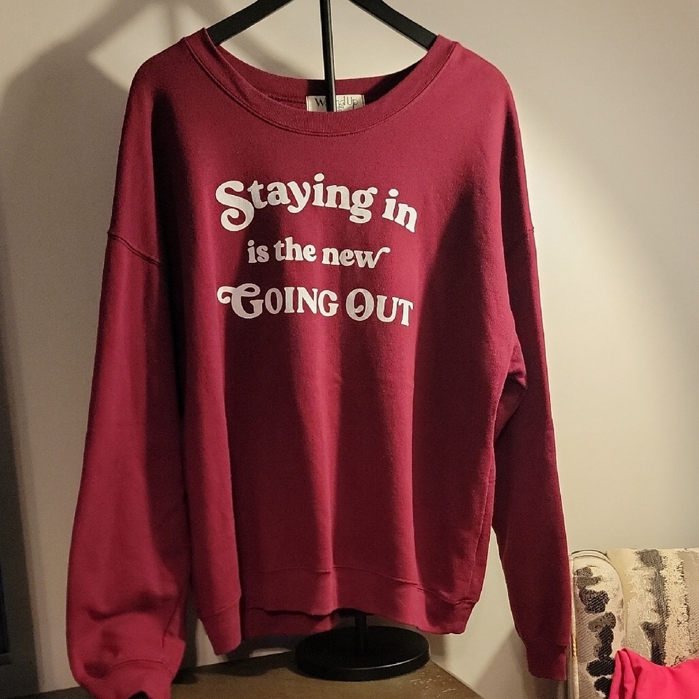 Wound Up Burgundy Crew Neck Sweater